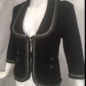 WHBM White House Black Market Knit Textured Jacket